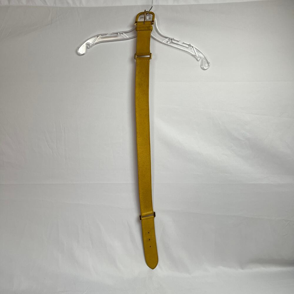 Vintage Albert Nipon Quiet Luxury Yellow Leather Belt Heritage Women M Academia